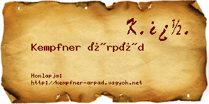 Kempfner Árpád névjegykártya